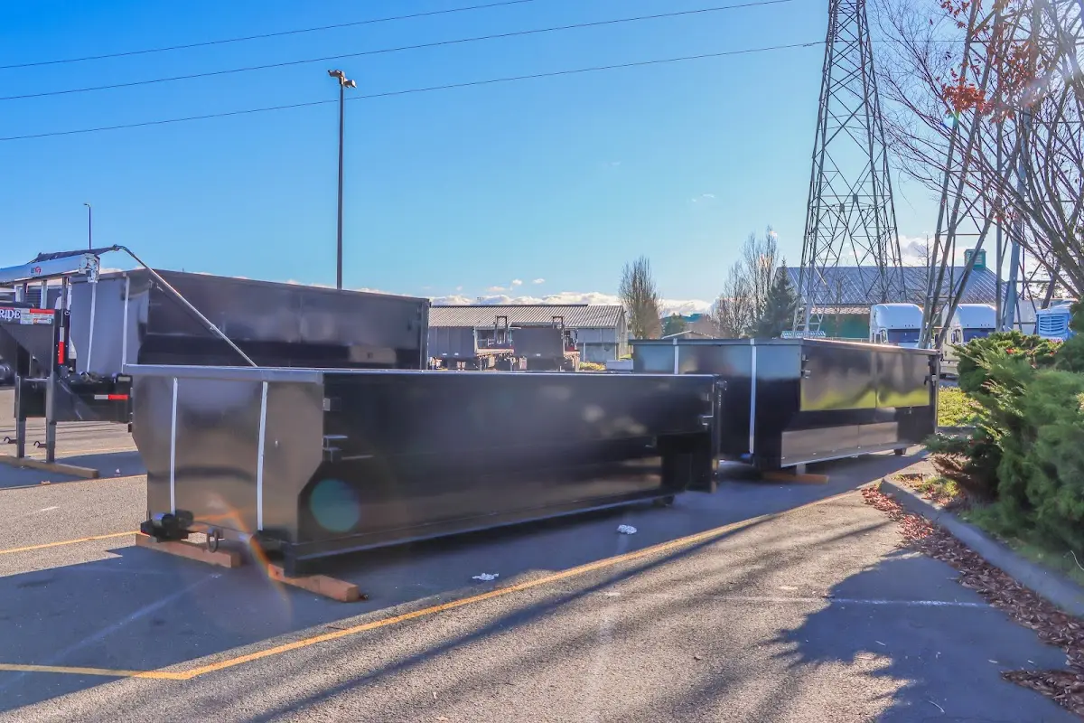 Roll-off dumpster ready for waste disposal at job site for Construction Dumpster Rental in Wyomissing